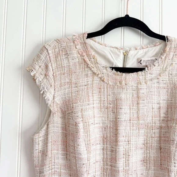 Nanette Lepore Size 12 Pink Tweed Dress - Picture 2 of 6